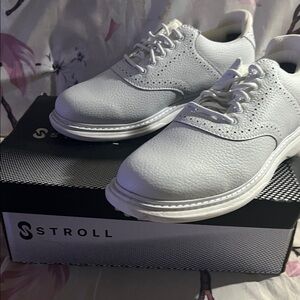 Stroll White Textured Lace-Up golf Sneakers can’t go wrong they are 🔥 🔥